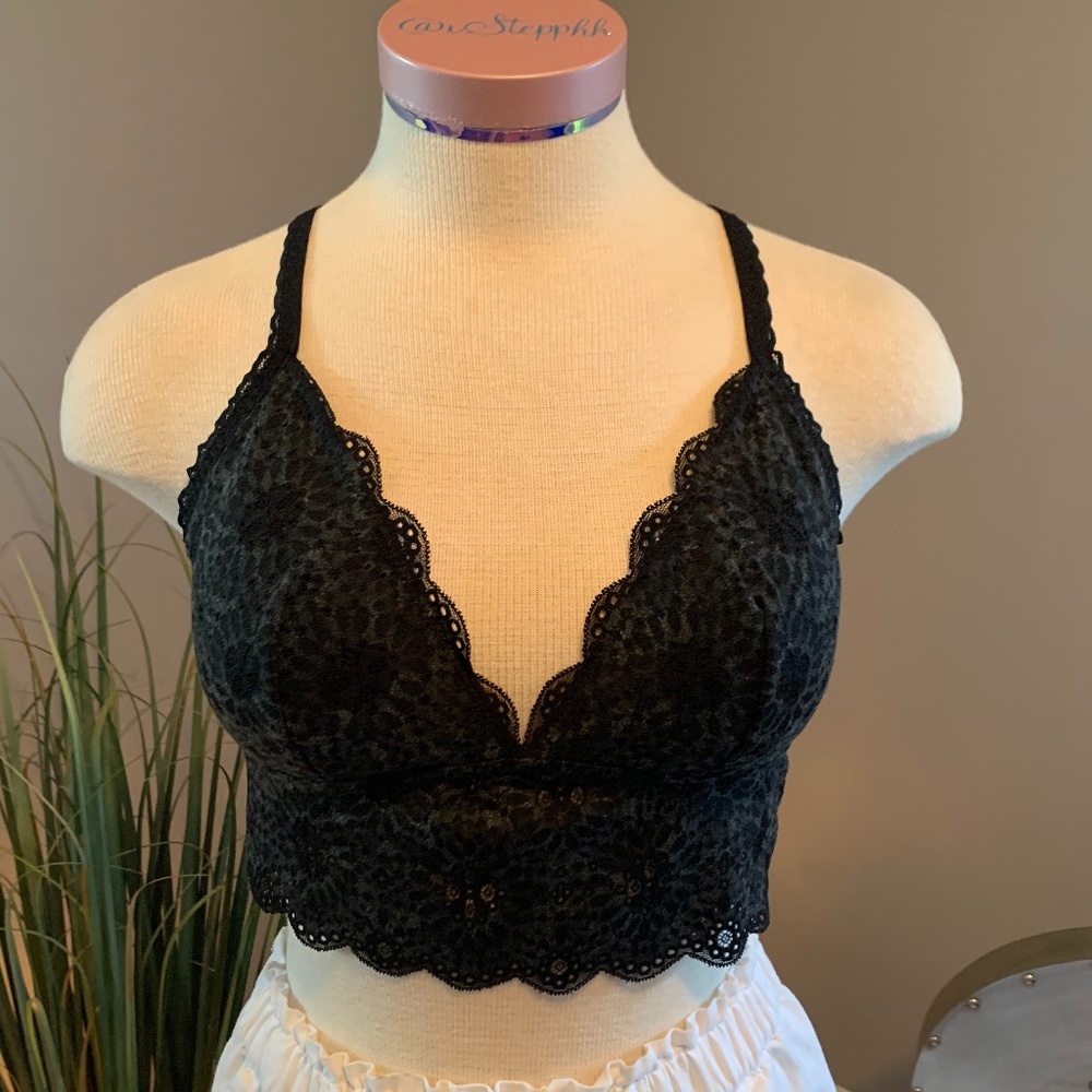 Aerie Black Longline Bralette - Size L